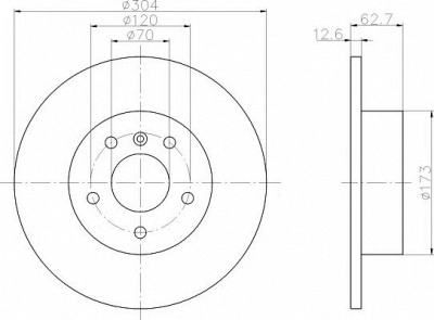 HELLA PAGID 8dd355106371 -  Тормозной диск